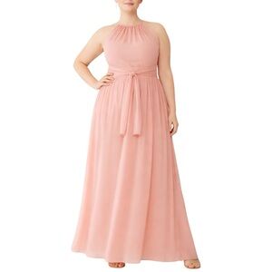 Monique Lhuillier Daniela Gown Size 22 Blush Pink Bridesmaid